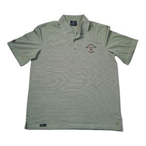 Cleveland Classic Mens Medium golf polo shirt Green Collar Black Stripe